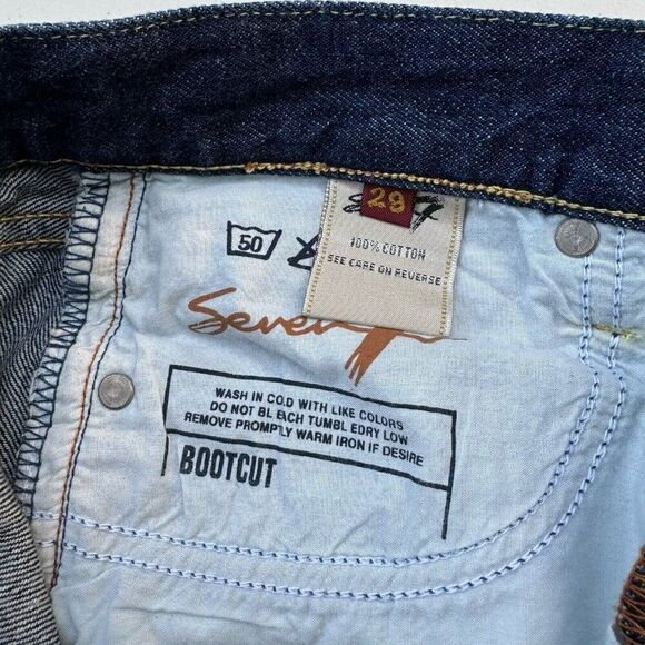 Seven 7 Denim Jeans Women Boot Cut Blue 100% Cotton Size 32 (Tag 29) - Picture 6 of 13